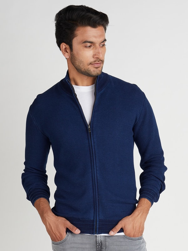 Dark Indigo Zipfront Sweater